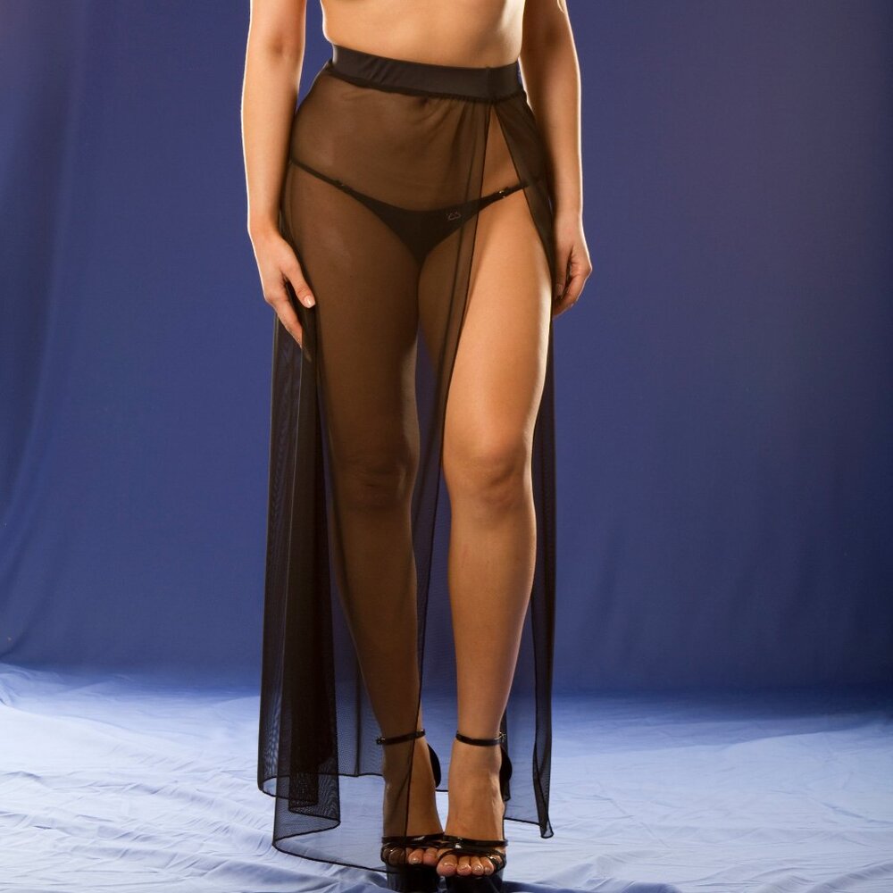 Mesh Maxi Cover Up Skirt